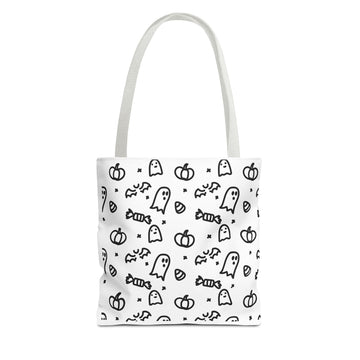 Spooky Halloween Tote Bag - Ghosts & Pumpkins Design