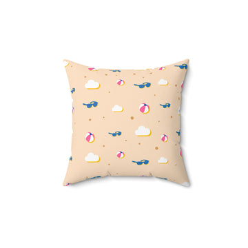 Beach Ball Patterned Spun Polyester Square Pillow - Summer Vibes