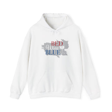 Chic Unisex Hooded Sweatshirt - 'Red Wine & Blue' Design