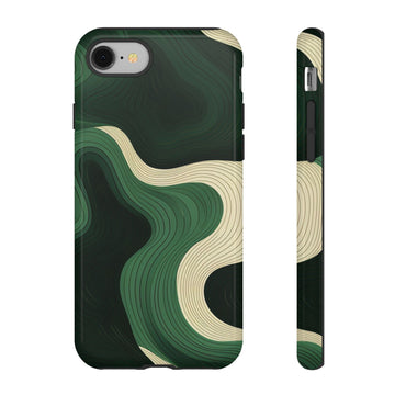 Camouflage Tough Phone Case - Stylish Green Abstract Design