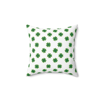 Lucky Clover Square Pillow - Green Shamrock Design