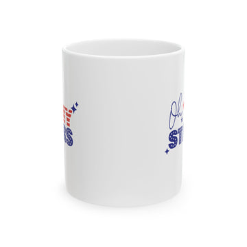 Oh My Stars Ceramic Mug - Fun Patriotic Coffee Cup for Celebrations