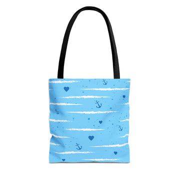 Nautical Tote Bag with Anchor and Heart Design - Beach Essentials for Summer Days