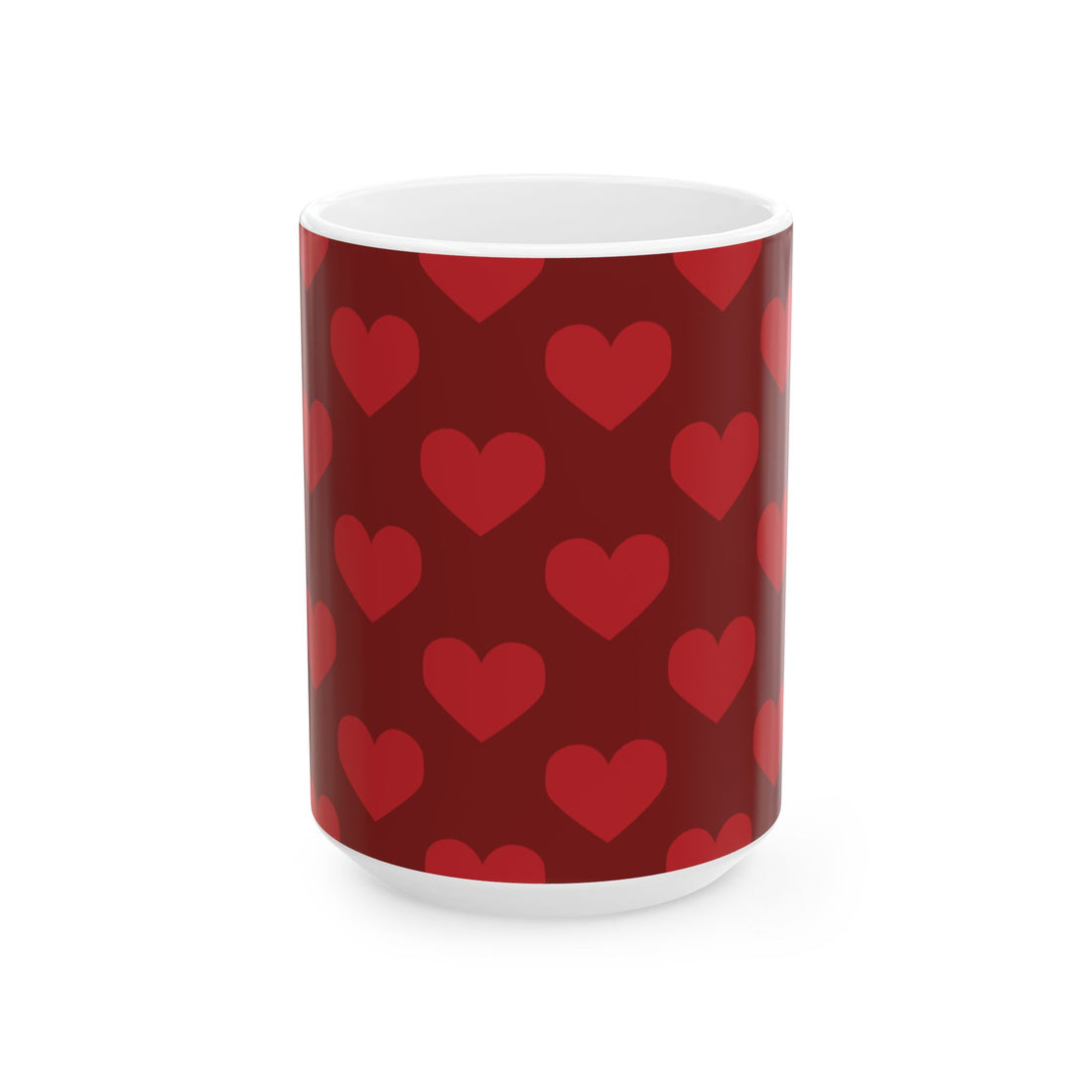 Romantic Heart Pattern Ceramic Mug - Perfect for Valentine's Day or Anniversaries (11oz & 15oz)