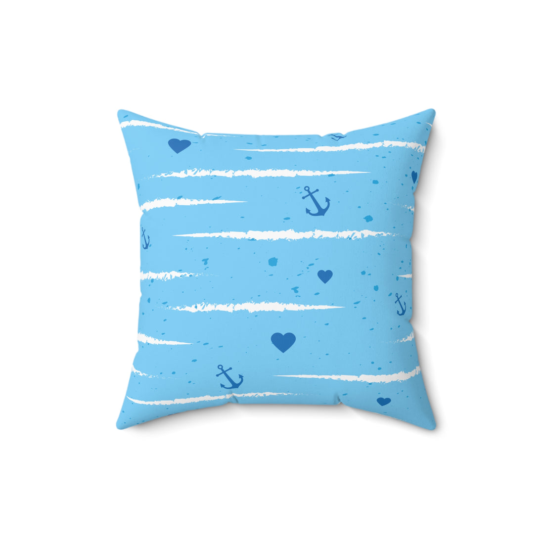 Nautical Anchor Throw Pillow - Cozy Blue Home Decor for Beach Lovers