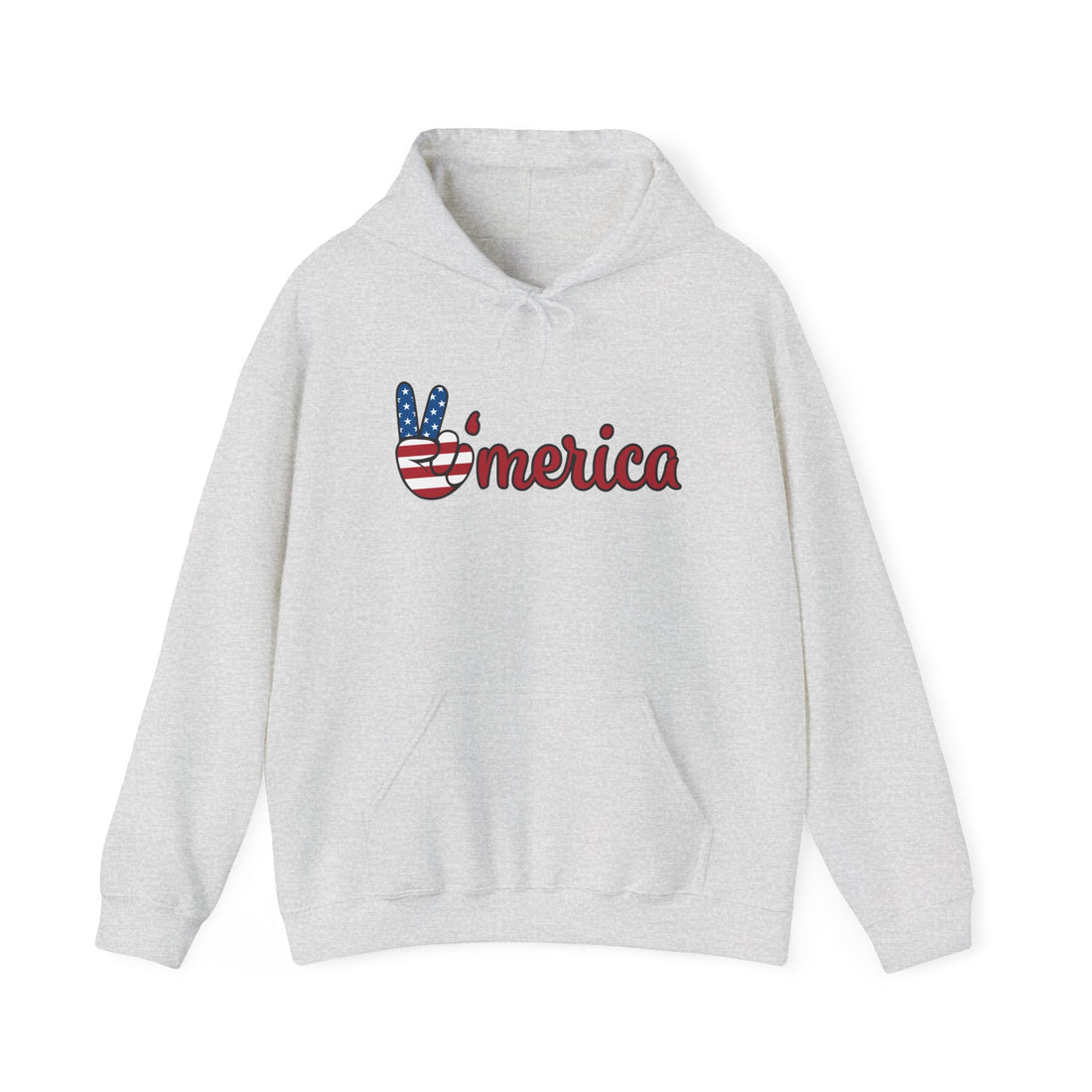 Peace America Hoodie - Unisex Heavy Blend with Patriotic Design