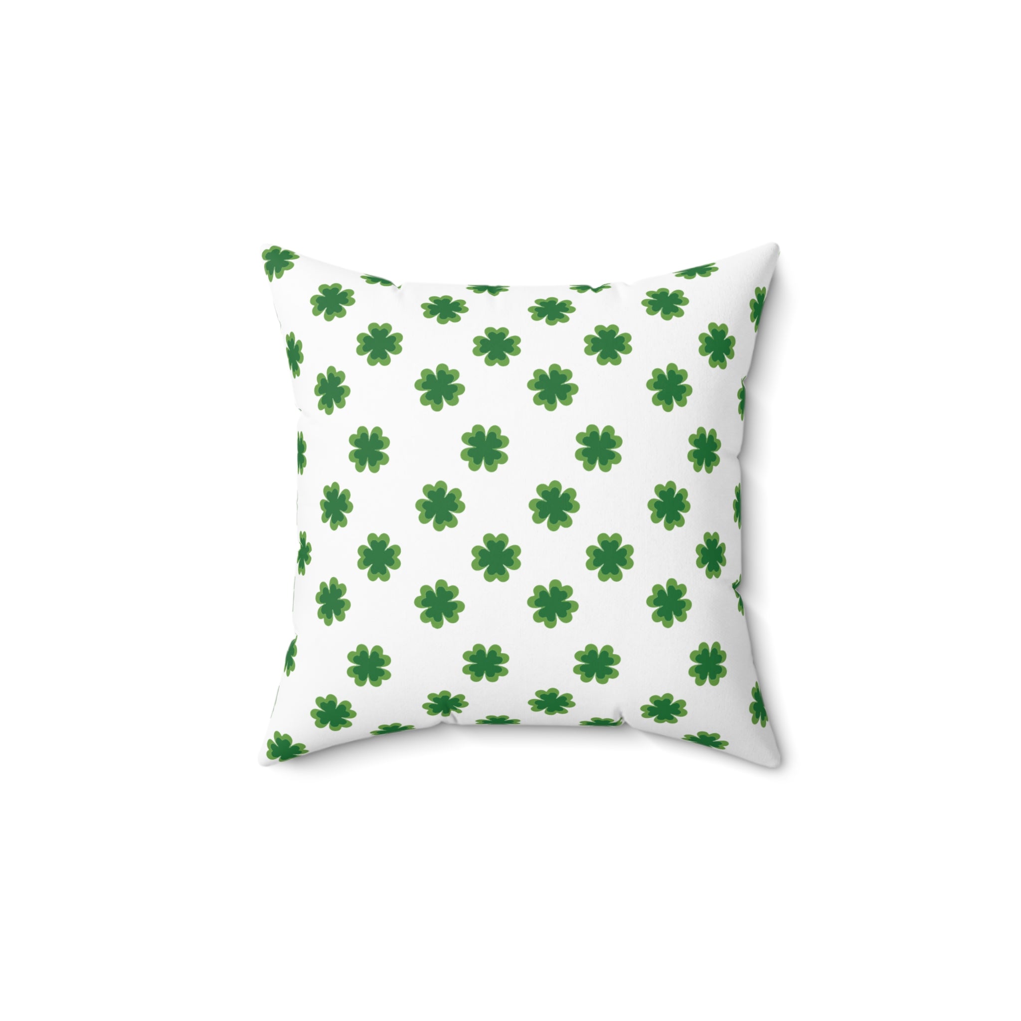 Lucky Clover Square Pillow - Green Shamrock Design