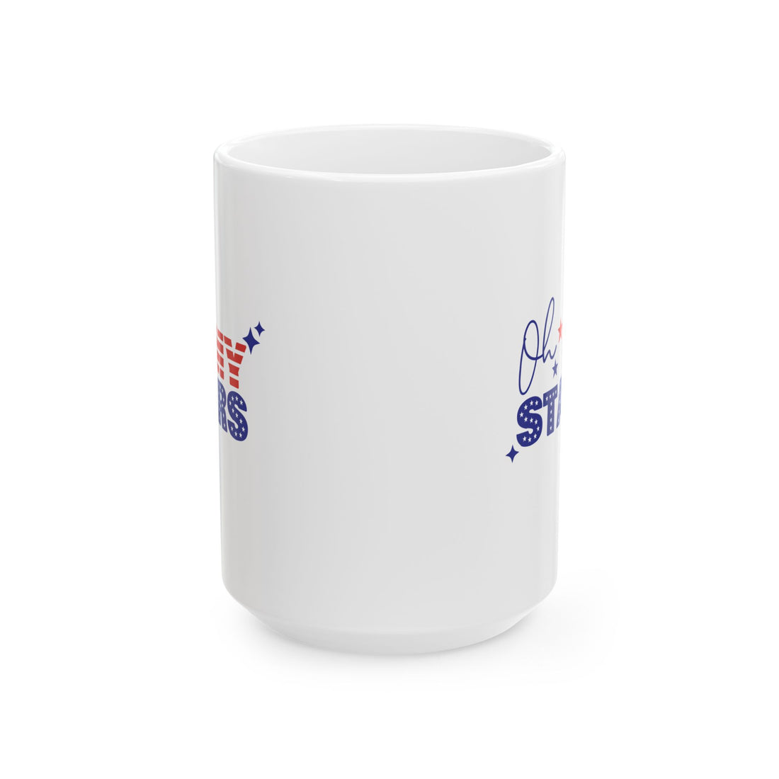 Oh My Stars Ceramic Mug - Fun Patriotic Coffee Cup for Celebrations