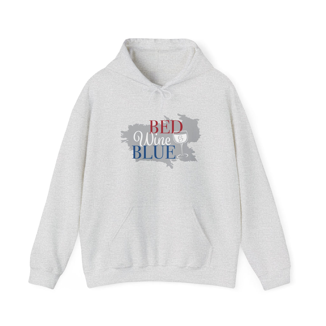 Chic Unisex Hooded Sweatshirt - 'Red Wine & Blue' Design