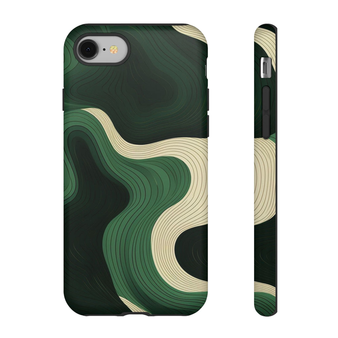 Camouflage Tough Phone Case - Stylish Green Abstract Design